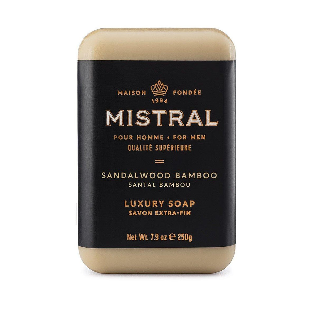 Mistral Mens Sandalwood Bamboo Bar Soap 8.8oz - A Secret Admirer