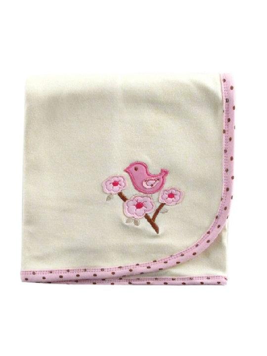 Nature Organic Interlock Receiving Blanket - Girl - A Secret Admirer