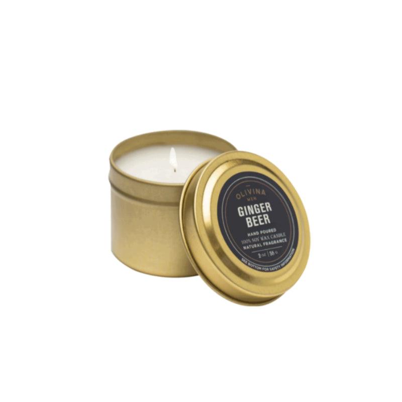 Olivina Men Ginger Beer Travel Candle 2oz - A Secret Admirer