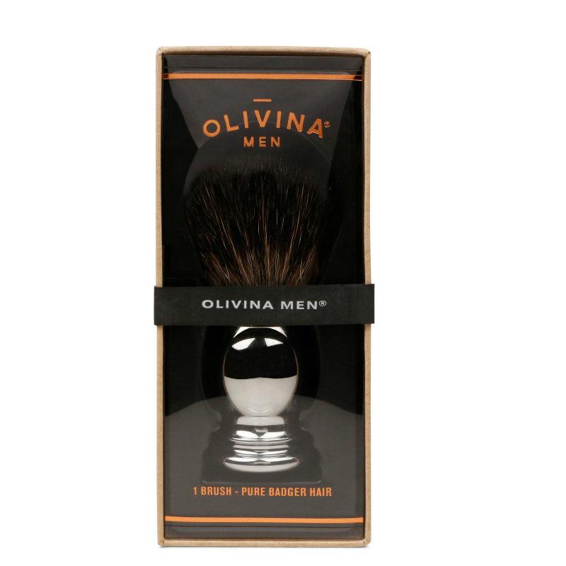 Olivina Men Pure Badger Chrome Hair Shave Brush - A Secret Admirer