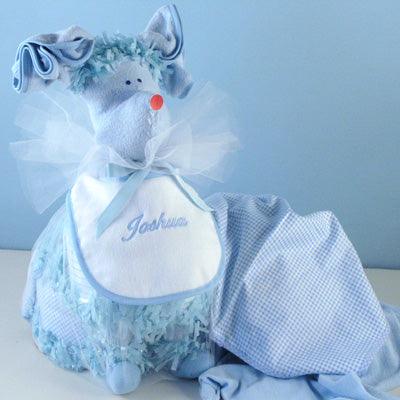 Personalized Puppy Love Diaper Cake - Blue - A Secret Admirer