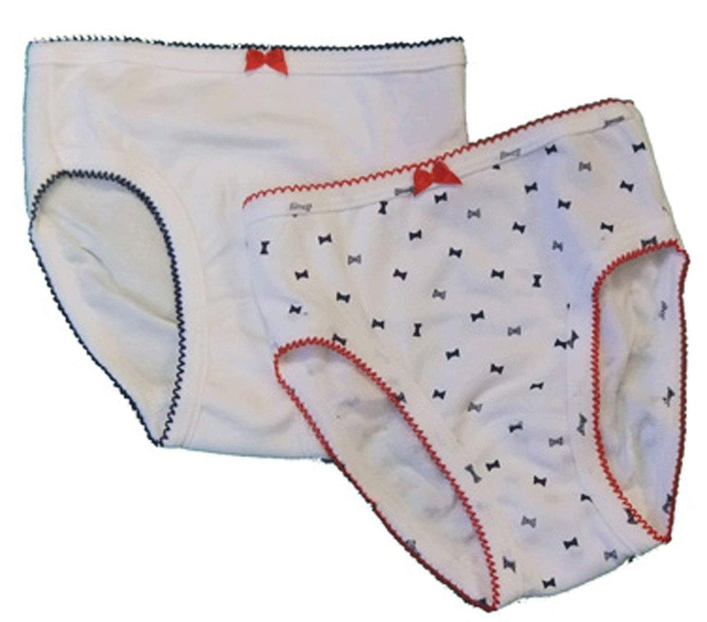 Petit Bateau 2 Pack White & Bow Print Panties - A Secret Admirer