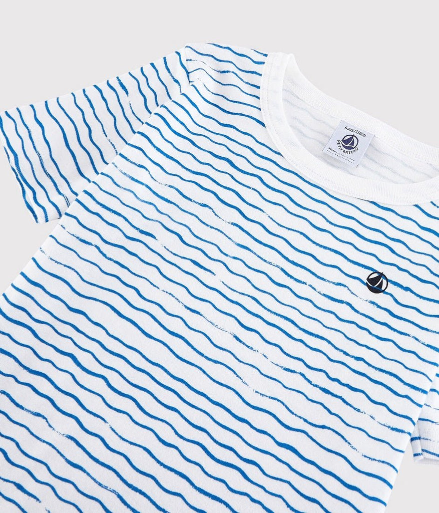 PETIT BATEAU Boys' Snugfit Wave Print Cotton Short Pajamas sizes 2 - 12 years - A Secret Admirer