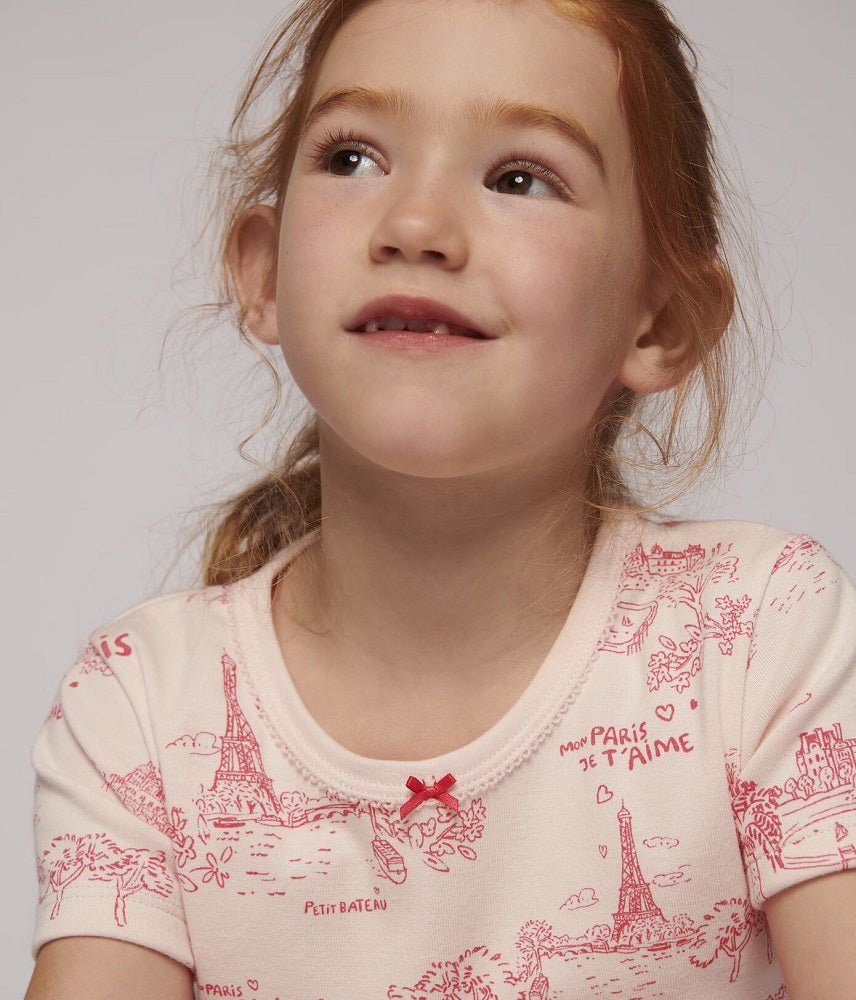 PETIT BATEAU Girls' Snugfit Toile de Jouy Paris Cotton Short Pajamas SIZES 2 - 12 YEARS - A Secret Admirer