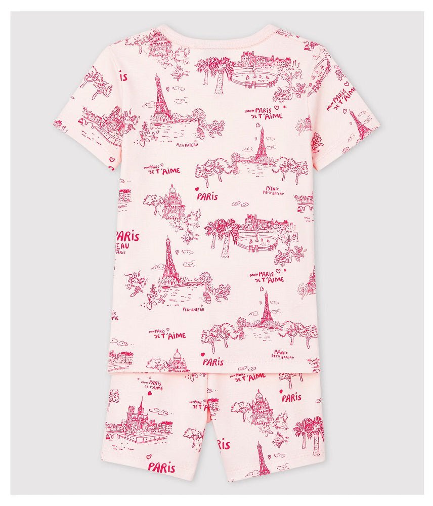PETIT BATEAU Girls' Snugfit Toile de Jouy Paris Cotton Short Pajamas SIZES 2 - 12 YEARS - A Secret Admirer
