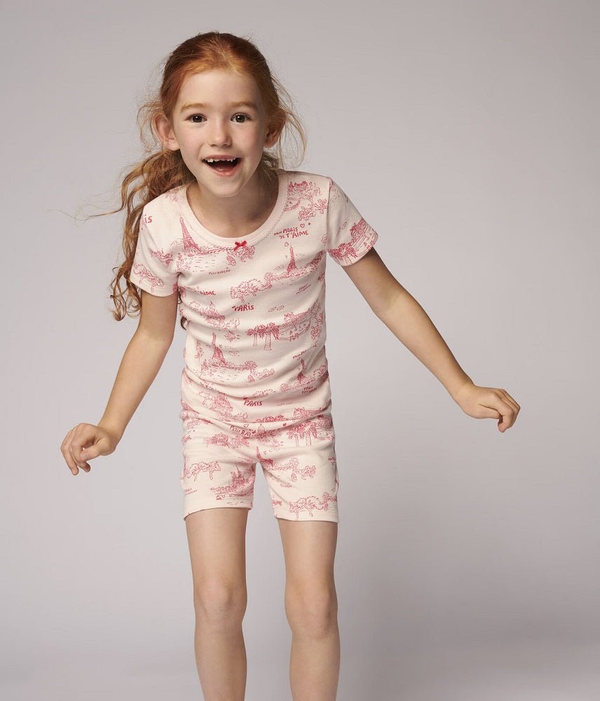 PETIT BATEAU Girls' Snugfit Toile de Jouy Paris Cotton Short Pajamas SIZES 2 - 12 YEARS - A Secret Admirer