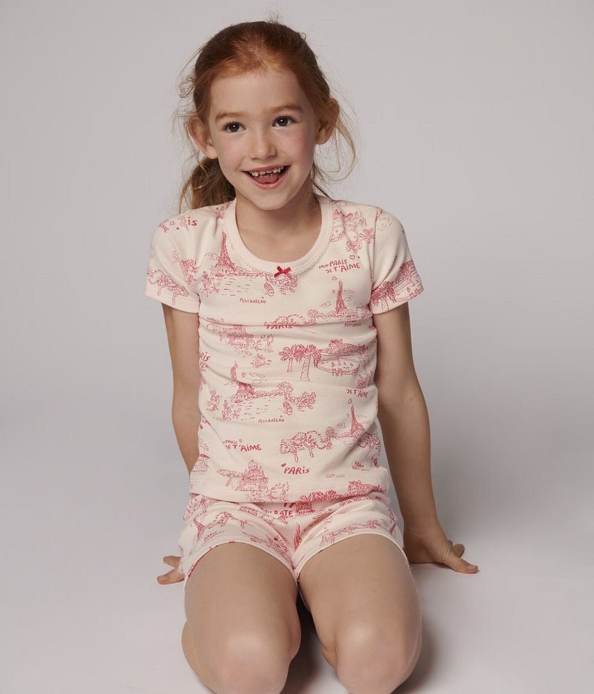 PETIT BATEAU Girls' Snugfit Toile de Jouy Paris Cotton Short Pajamas SIZES 2 - 12 YEARS - A Secret Admirer