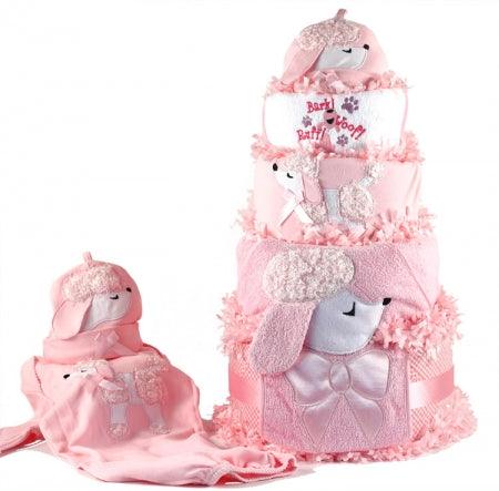PRETTY AS A POODLE DIAPER CAKE BABY GIRL GIFT - A Secret Admirer