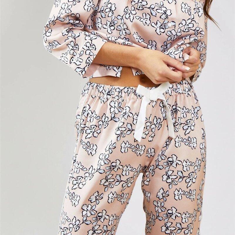 Pretty You London Womens Nightwear Trousers Floral in Blush Pink - Large - A Secret Admirer