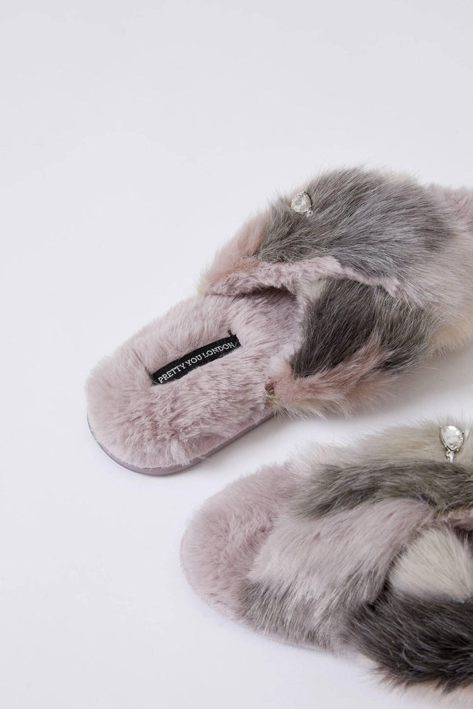 Pretty You London Womens Slider Slippers Blyss in Lilac - XL - A Secret Admirer