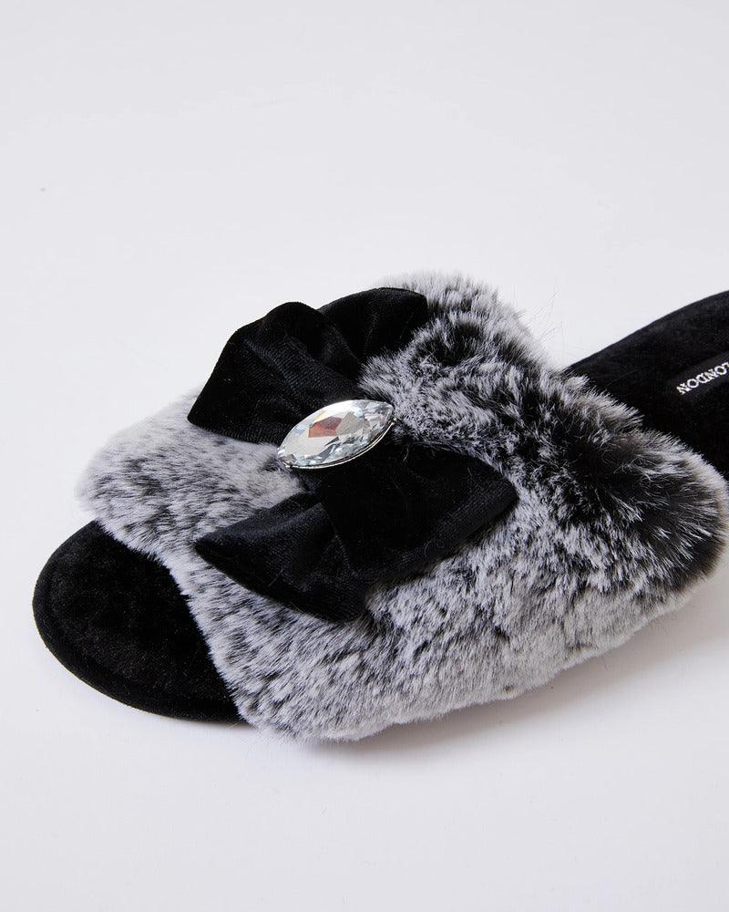 Pretty You London Womens Slider Slippers Cleo in Black - XL - A Secret Admirer