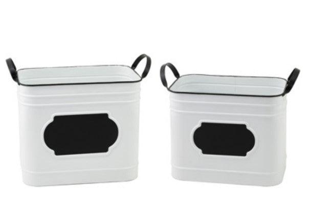 Rect White Buckets Set of 2 - A Secret Admirer