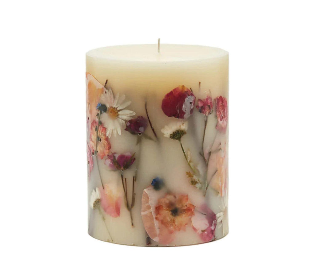 Rosy Rings Apricot Rose Medium Round Botanical Candle - A Secret Admirer