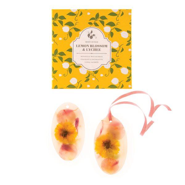 Rosy Rings Citrus Lemon Blossom & Lychee Wax Sachets - A Secret Admirer
