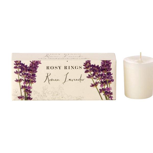 Rosy Rings Roman Lavender Hand Poured Votive Candles Set of 3 - A Secret Admirer
