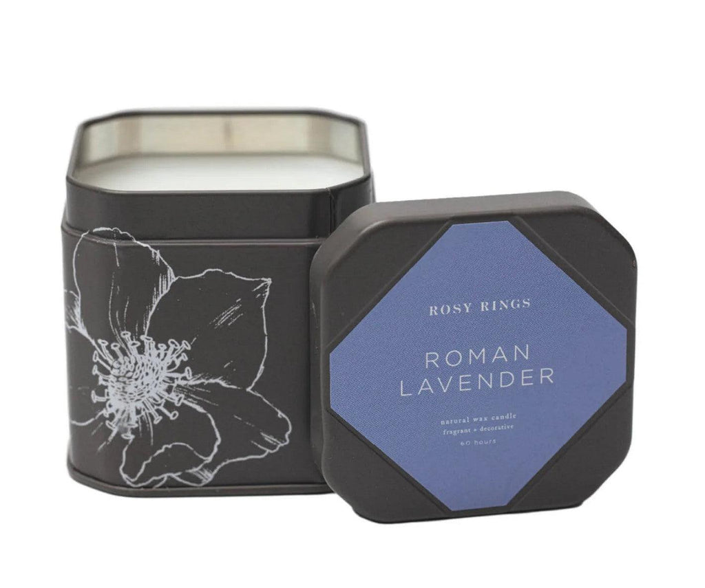 Rosy Rings Roman Lavender Signature Tin Wax Candle - A Secret Admirer
