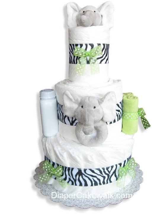 Safari Elephant Baby Diaper Cake - A Secret Admirer