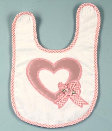 Satin Heart Applique Baby Bib - A Secret Admirer
