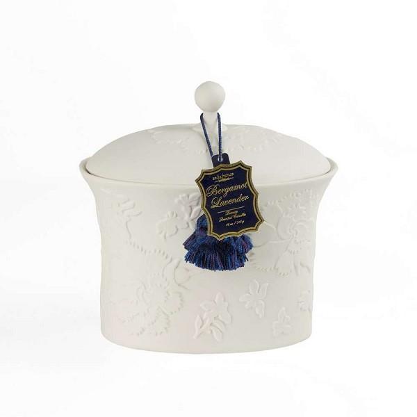 Seda France Bleu et Blanc Two - Wick Ceramic Candle Bergamot Lavender 22oz - A Secret Admirer