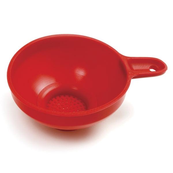 SILICONE WIDE MOUTH FUNNEL W STRAINER, RED - A Secret Admirer