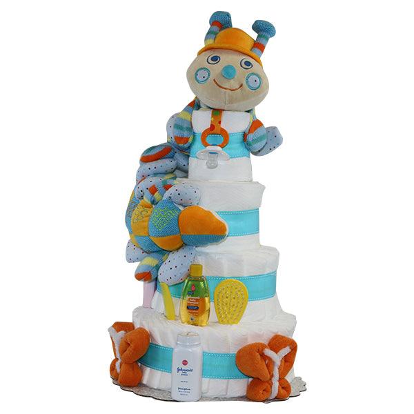 Smiley Caterpillar Boy Diapercake - A Secret Admirer