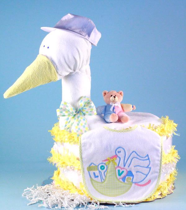 STORK DELIVERS BABY SHOWER DIAPER CAKE - A Secret Admirer