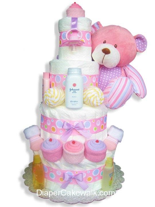 Sweet Baby Pink Diaper Cake - A Secret Admirer