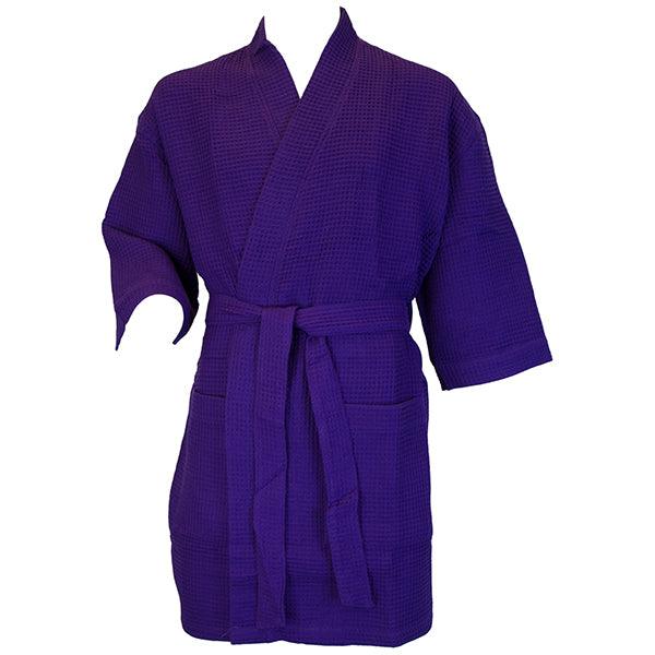 Terrytown Thigh Length Waffle Weave Kimono Robe Purple - A Secret Admirer