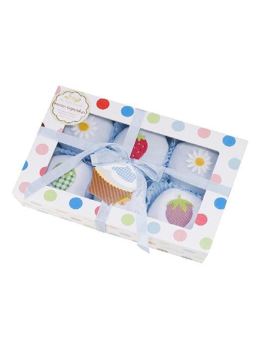 The Baby Bunch Cupcakes Box of Six, Blue - A Secret Admirer