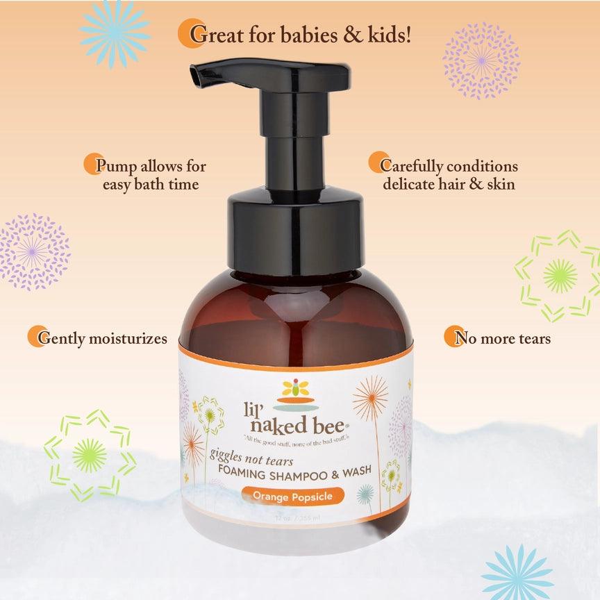 The Naked Bee Orange Popsicle Giggles Not Tears Foaming Shampoo & Wash 12 oz. - A Secret Admirer
