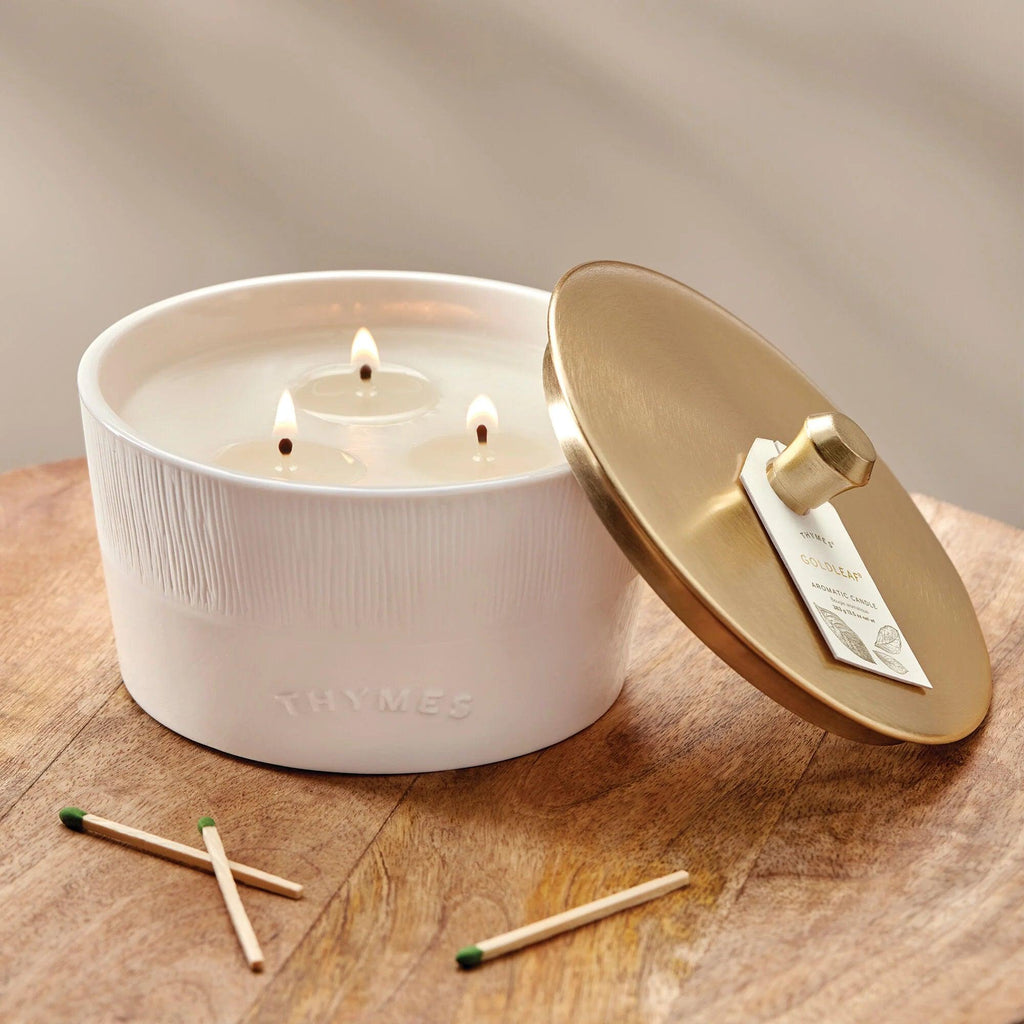 Thymes Goldleaf Statement 3 - Wick Candle - A Secret Admirer