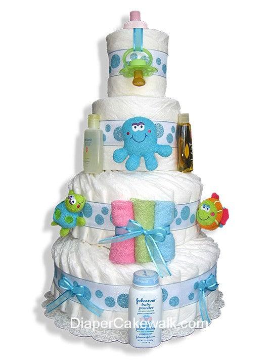 Under The Sea 3 or 4 Tiers Diaper Cake - A Secret Admirer
