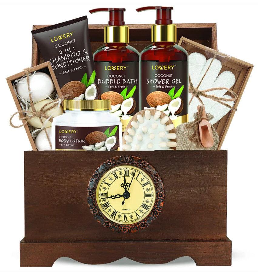 Vintage Style Coconut Home Bath Gift Set - 13Pc Body Care - A Secret Admirer