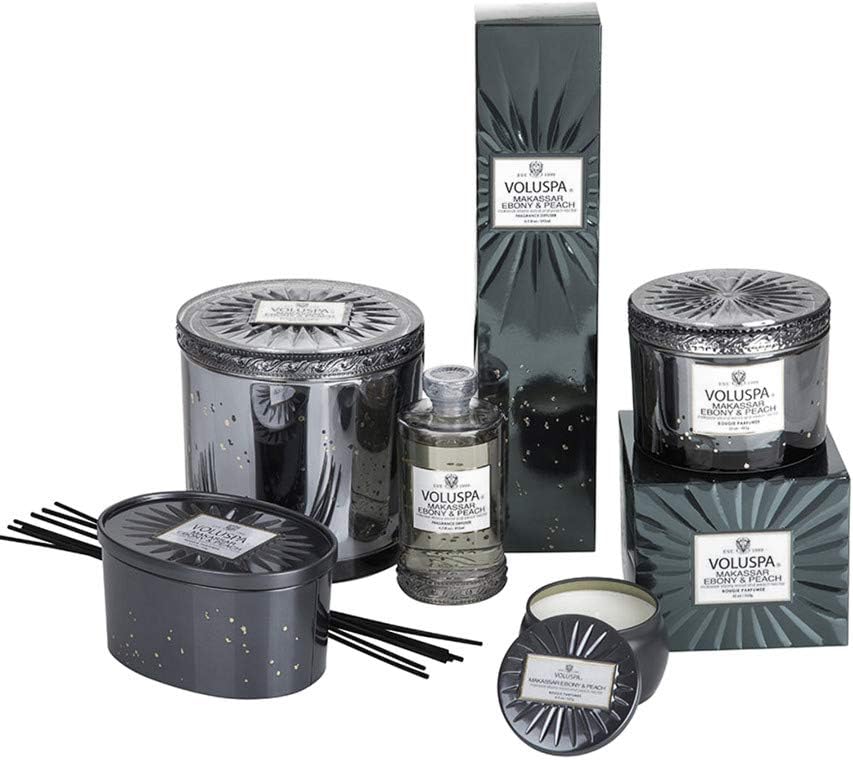 Voluspa Makassar Ebony & Peach - Reed Diffuser Makassar Ebony & Peach - A Secret Admirer