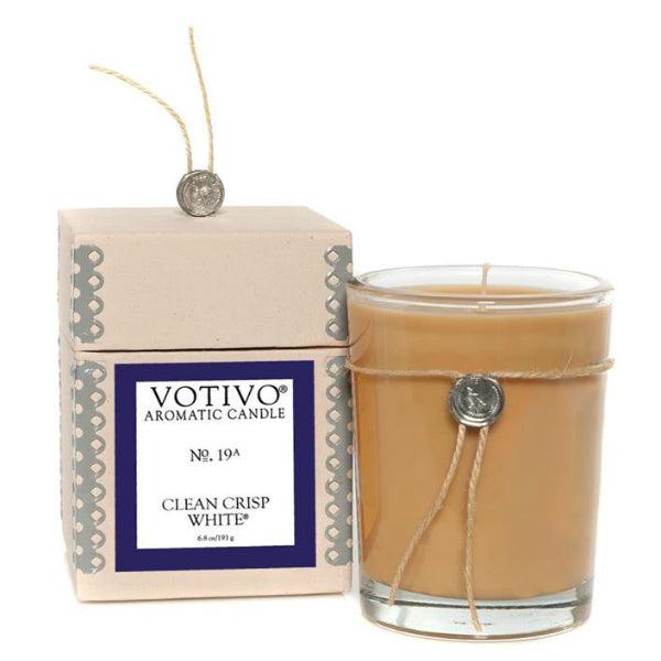 Votivo Aromatic Candle Clean Crisp White 6.8oz - A Secret Admirer