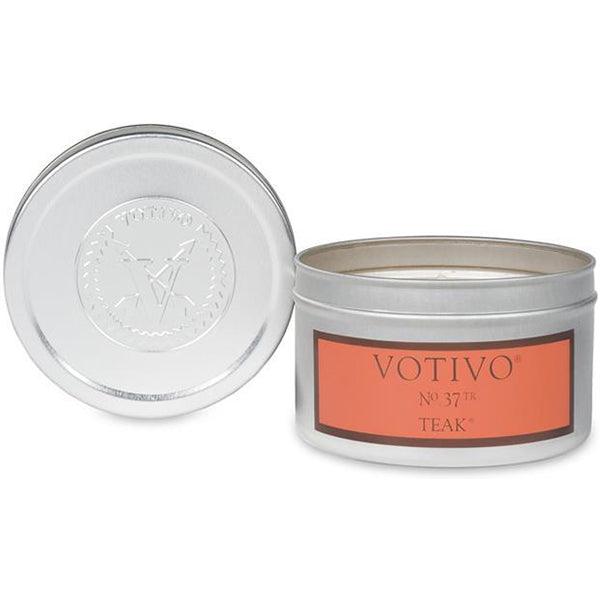 Votivo Aromatic Travel Tin Candle Teak 4oz - A Secret Admirer