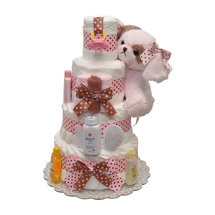 Wiggles Lullaby Baby Girl Diaper Cake 4 Tiers - A Secret Admirer
