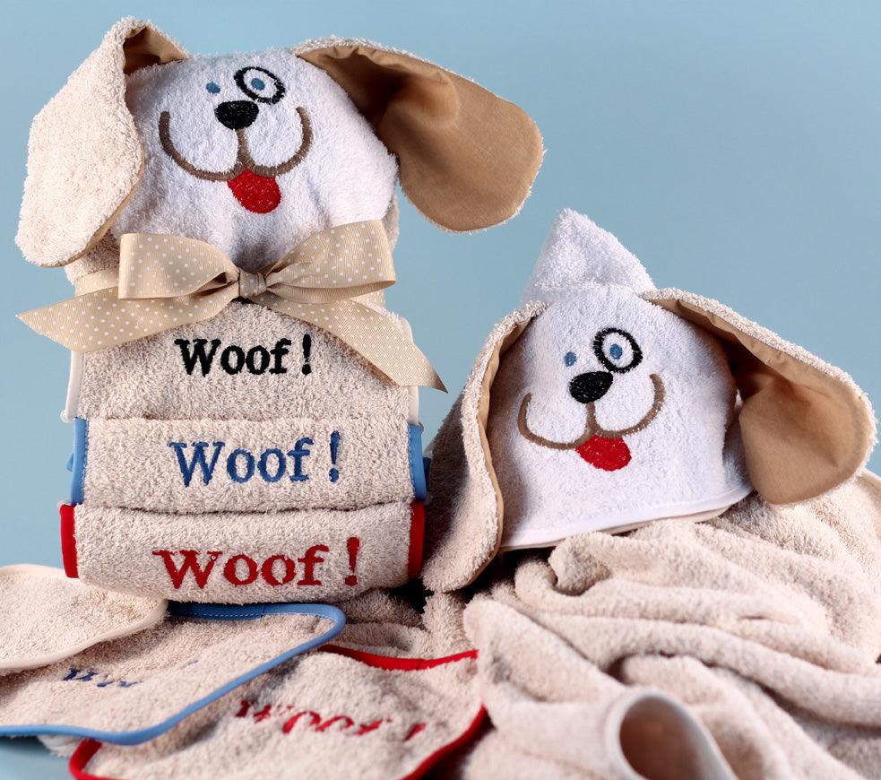 Woof, Woof, Woof Baby Hooded Towel - Personalized - A Secret Admirer