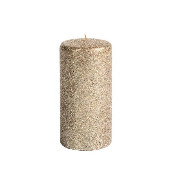 Zodax Gold Glitter Pillar Candle 3 x 6 inch - A Secret Admirer