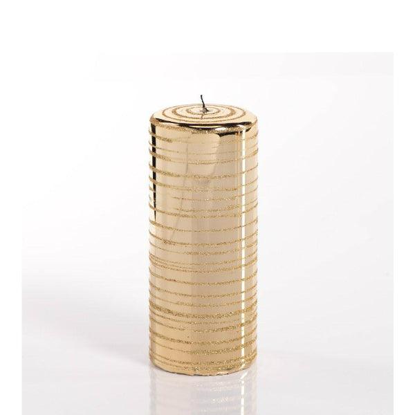 Zodax Metallic Candle with Glitter Brush Gold Large 3.25" x 7" - A Secret Admirer