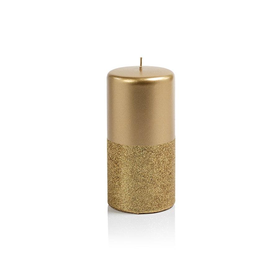 Zodax Metallic & Glitter Gold Tall Pillar Candle - A Secret Admirer