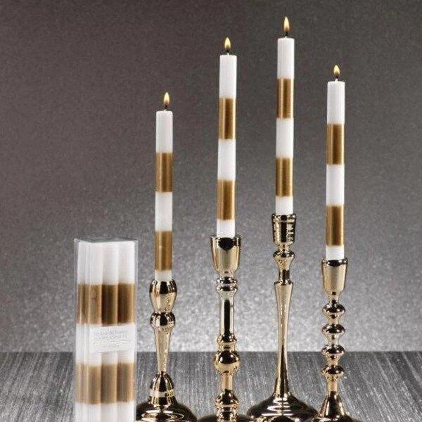 Zodax Modern and Festive Candle Gold Formal Candles Set of 6 - A Secret Admirer
